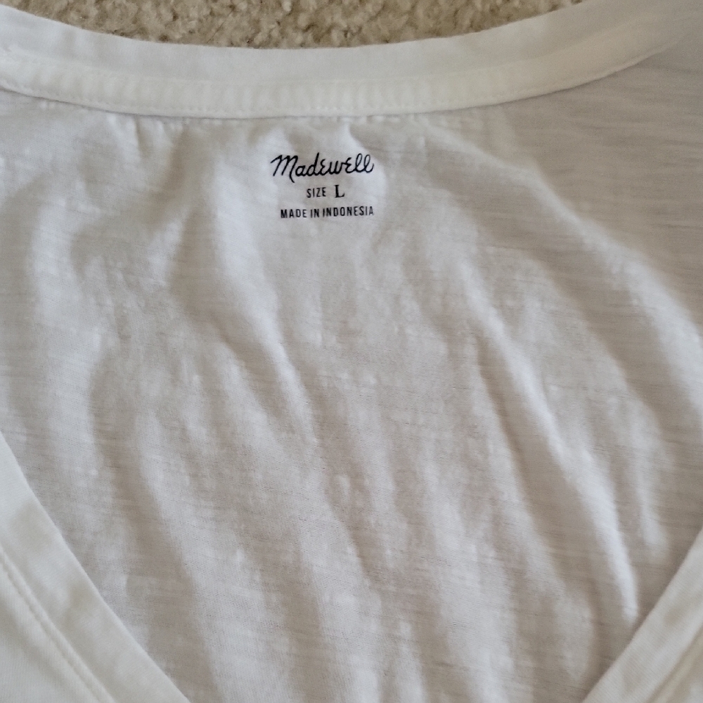 White V-Neck T-Shirt - Picture 2 of 3